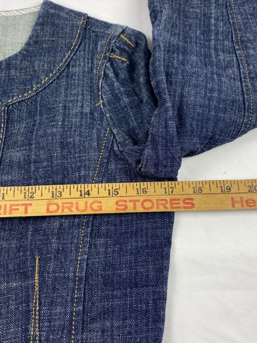 Ann Taylor Loft Denim Cropped Fitted Jacket Women’s Size 0 Button Cuff - Picture 6 of 10